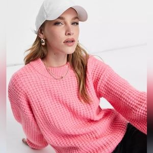 ASOS Design Chunky Crewneck Pink Sweater - US 2